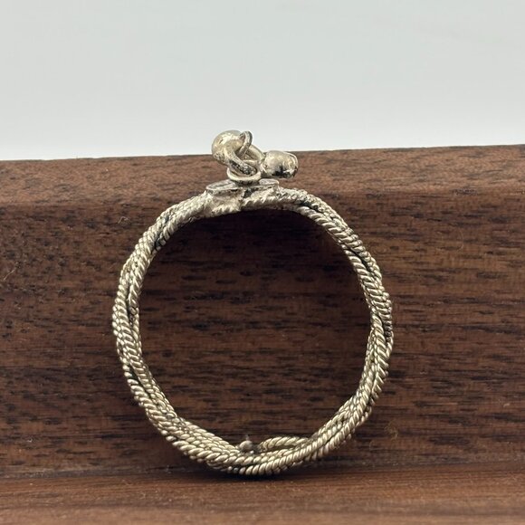 Vintage Sterling Silver Braided Wire Ring - Picture 5 of 7
